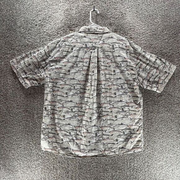 Reel Legends Shirt Adult Extra Large All Over Fish Print Button Up Fishing Mens - Picture 8 of 11